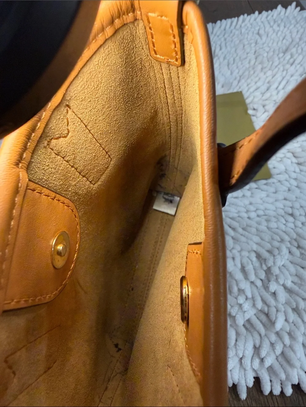 MCM Cognac Visetos Small Top-Handle Crossbody